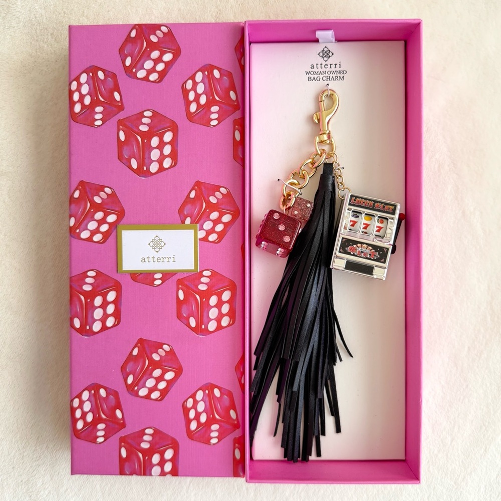 Atterri Lucky Bag Charm w/ Fringe Tassel